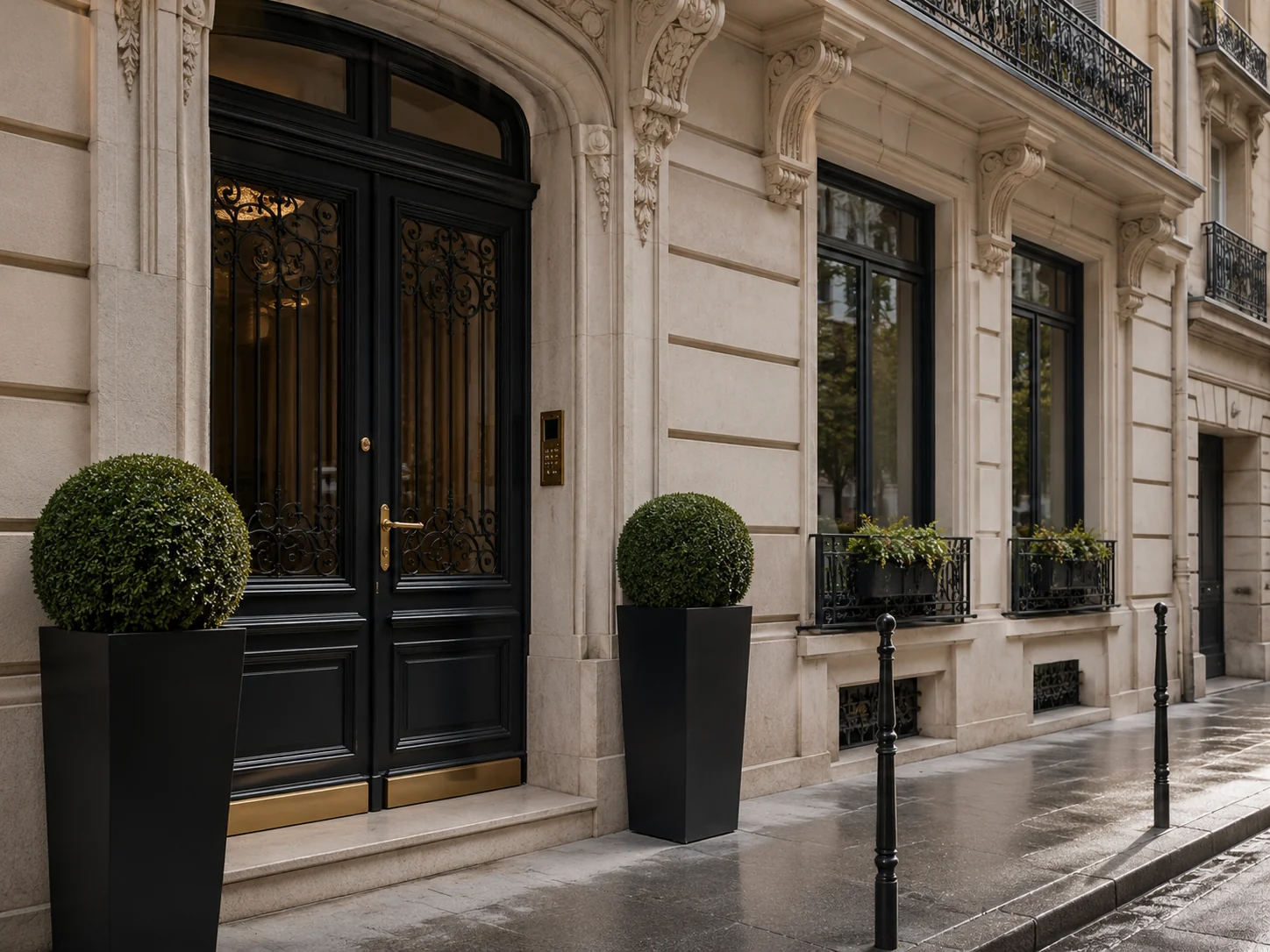 Façade élégante en centre-ville